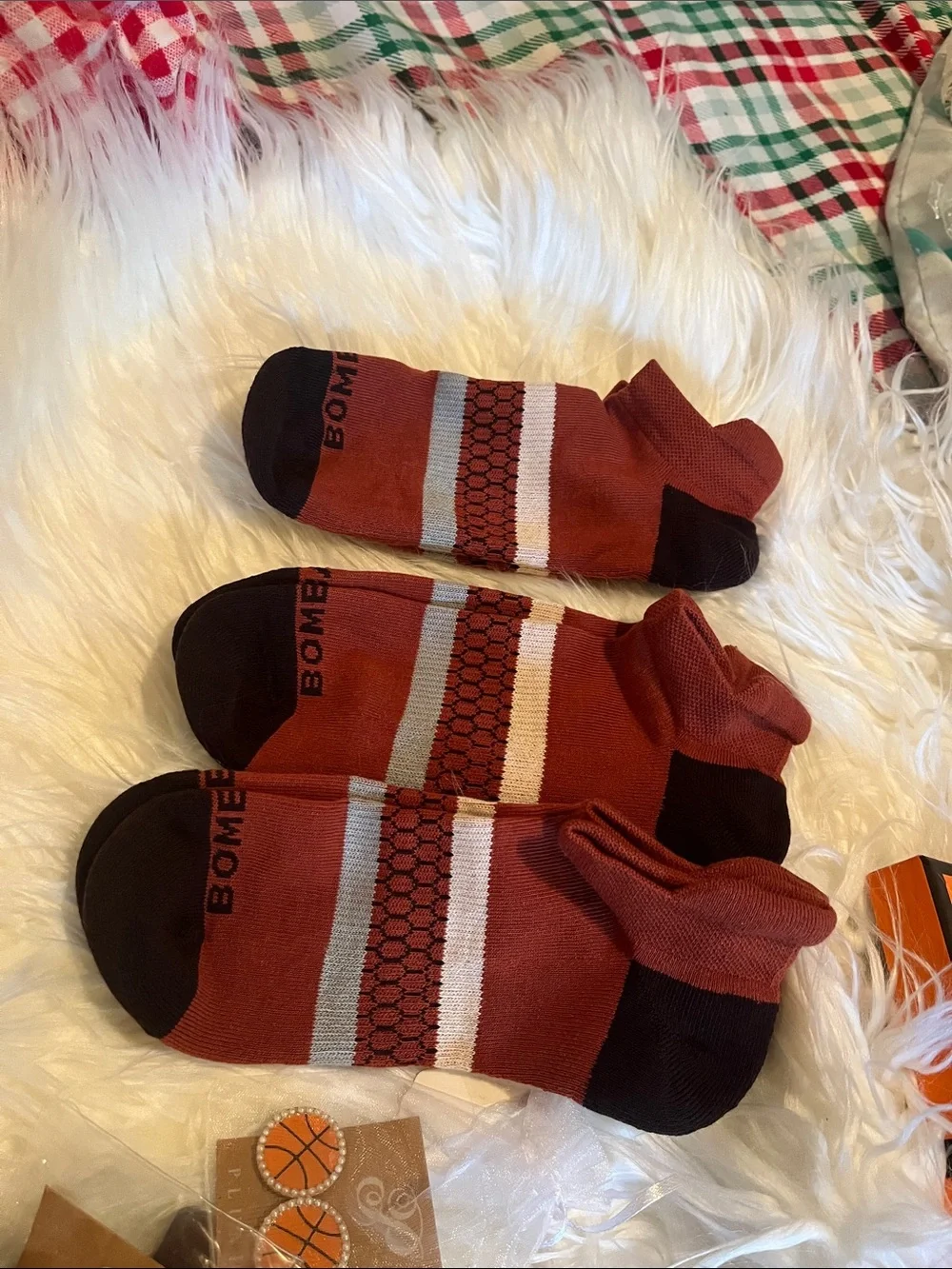 Men’s Low-Cut Athletic Socks — Rust with Black Accents (3 Pack)